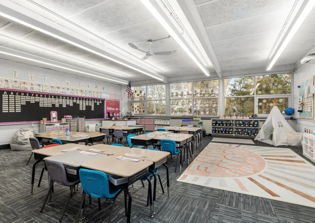 St. Regis classroom with student desks