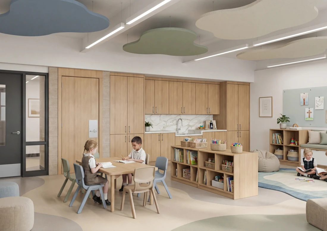 Rendering of a renovated St. Regis learning space