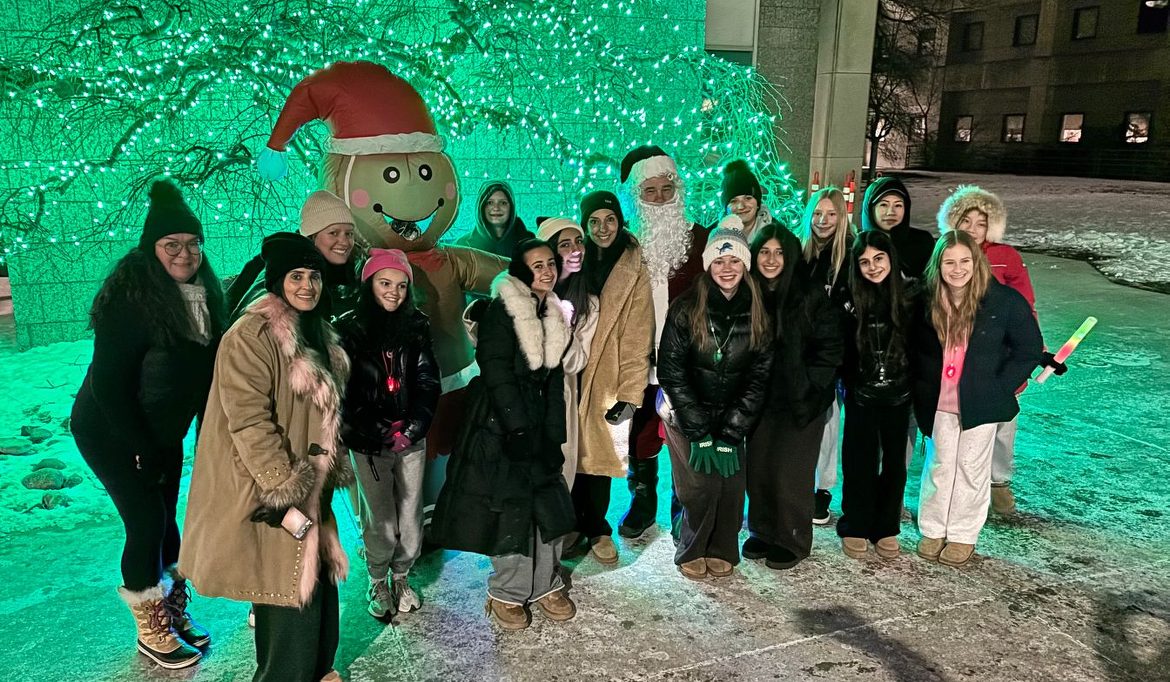 St. Regis students and families at a holiday lights event